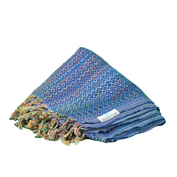 Salt Rag Beach Towel - "Blue Hippie Rag" [Sand Free Turkish Beach Towel] - Picture 2 of 4